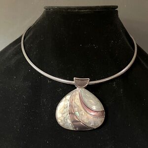 Retired Lia Sophia “Seaside” Pendant and “Evolve” Hematite Collared Necklace